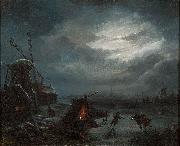 Jan Baptiste Vanmour Nocturnal View of the Ice Sweden oil painting artist